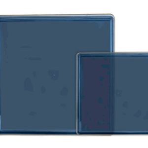 LILLIAN CONTOUR COMBO PLATE SQUARE (35763)  - BLUE W/GOLD RIM 10 -10.75" & 10 - 7.75"