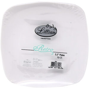 5.5" LILLIAN RETRO SQUARE PLATE (36595)  - PEARL