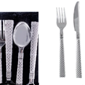 LILLIAN WOVEN-POLISHED COMBO CULTERY (37078) - SILVER