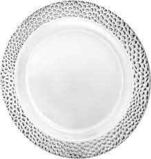 SILVER PEBBLED 10.25" PLATES