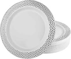 SILVER PEBBLED 7" PLATE