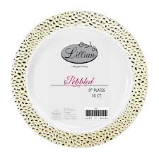 GOLD PEBBLED 9" PLATES