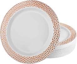 ROSE GOLD PEBBLED 10.25" PLATES