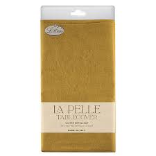 59" X 102" LILLIAN WATER REPELLENT LA PELLE TABLECOVER "(39203)  - GOLD