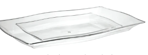 FLUTED COMBO PLATE SET - CLEAR 3-SMALL (8.75"X6.13") 3-LARGE ( 12.5" X 8.35")
