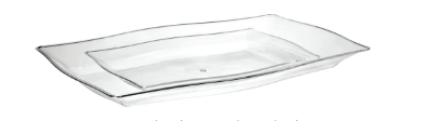 FLUTED COMBO PLATE SET - CLEAR 3-SMALL (8.75"X6.13") 3-LARGE ( 12.5" X 8.35")