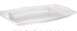 FLUTED COMBO PLATE SET - PEARL 3-SMALL (8.75"X6.13") 3-LARGE ( 12.5" X 8.35")