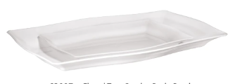 FLUTED COMBO PLATE SET - PEARL 3-SMALL (8.75"X6.13") 3-LARGE ( 12.5" X 8.35")