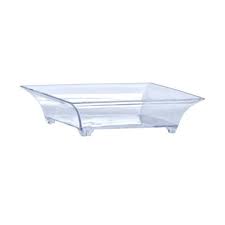 CLEAR MINI SQUARE FOOTED DISH, 1OZ