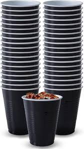 HANNA K 9 OZ PLASTIC CUPS (81080)  - BLACK
