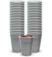HANNA K 9 OZ PLASTIC CUPS (81880)  - SILVER