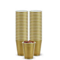 HANNA K 9 OZ PLASTIC CUPS (82980)  - GOLD