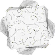 SWIRLS & PEARLS LUNCH NAPKIN
