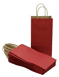 #13 BURGUNDY PAPER BAG W/HANDLE 12CT SMALL (88-2313-1)