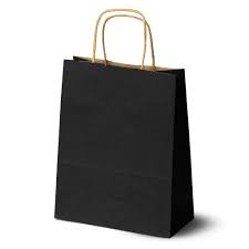 #11 BLACK PAPER BAG W/HANDLE 12CT MED (88-2313-2)