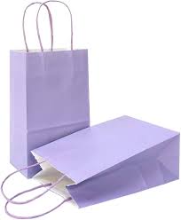 #3 LILAC PAPER BAG W/HANDLE 12CT MED (88-2313-2)
