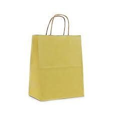 #21 YELLOW PAPER BAG W/HANDLE 12CT MED (88-2313-2)