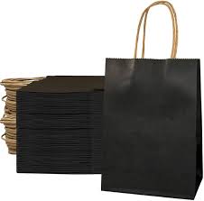 #11 BLACK PAPER BAG W/HANDLE 12CT LG (88-2313-3)