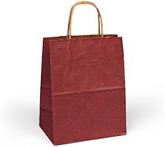 #13 BURGUNDY PAPER BAG W/HANDLE 12CT LG (88-2313-3)