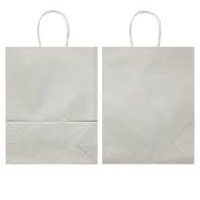 #18 GREY PAPER BAG W/HANDLE 12CT LG (88-2313-3)