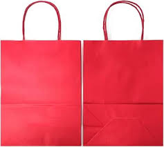 #22 RED PAPER BAG W/HANDLE 12CT LG (88-2313-3)