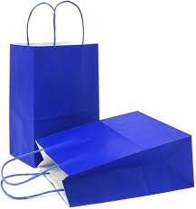 #15 ROYAL BLUE PAPER BAG W/HANDLE 12CT LG (88-2313-3)