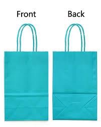 #24 TEAL PAPER BAG W/HANDLE 12CT LG (88-2313-3)