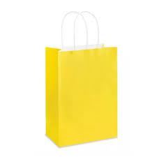 #21 YELLOW PAPER BAG W/HANDLE 12CT LG (88-2313-3)