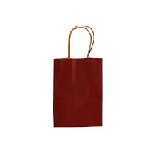 #13 BURGUNDY PAPER BAG W/HANDLE 12CT XSMALL (88-2313)