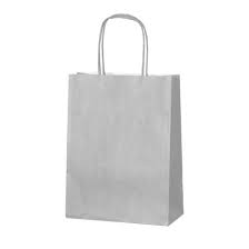 #18 GREY PAPER BAG W/HANDLE 12CT XSMALL (88-2313)