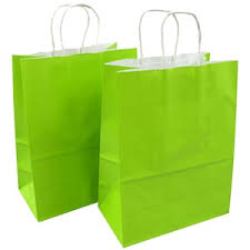 #23 LIME GREEN PAPER BAG W/HANDLE 12CT XSMALL (88-2313)