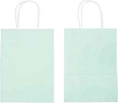 #5 PASTEL GREEN PAPER BAG W/HANDLE 12CT XSMALL (88-2313)