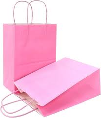 #2 PINK PAPER BAG W/HANDLE 12CT XSMALL (88-2313)