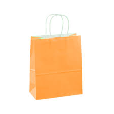 #20 PASTEL ORANGE PAPER BAG W/HANDLE 12CT XSMALL (88-2313)