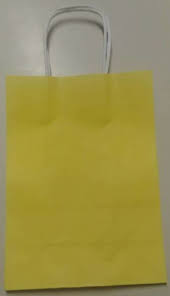 #6 PASTEL YELLOW PAPER BAG W/HANDLE 12CT XSMALL (88-2313)