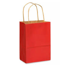 #22 RED PAPER BAG W/HANDLE 12CT XSMALL (88-2313)