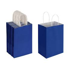 #15 ROYAL BLUE PAPER BAG W/HANDLE 12CT XSMALL (88-2313)