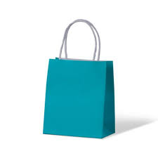 #24 TEAL PAPER BAG W/HANDLE 12CT XSMALL (88-2313)