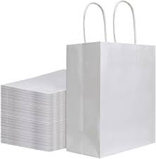 #9 WHITE PAPER BAG W/HANDLE 12CT XSMALL (88-2313)