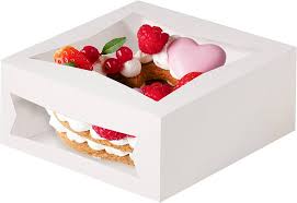 6" X 6" X 3" WHITE CAKE BOX W/WINDOW (CWW-14)
