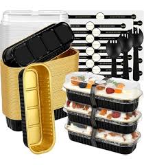 MINI GOLD/BLACK LOAF PAN W/LID & SPOON 50CT