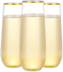 9OZ TALL STEMLESS GOLD RIM 10CT