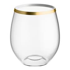 12 OZ STEMLESS GOLD RIM 10CT