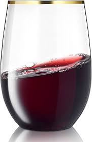 16 OZ STEMLESS GOLD RIM (PET-16) 10CT
