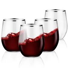 16 OZ STEMLESS SILVER RIM (PET-16) 10CT