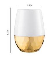 16 OZ STEMLESS GOLD BOTTOM CUP (PET16SJ) 100CT