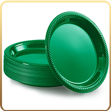 9" DISPOSABLE GREEN PLATES  (XS-29)