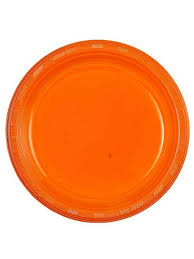 9" DISPOSABLE ORANGE PLATES  (XS-29)