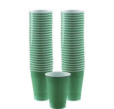 7OZ GREEN DISPOSABLE CUPS