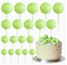 LIME BALL CAKE TOPPER 5PC 2CM